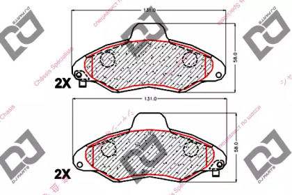 Комплект тормозных колодок DJ PARTS BP1943